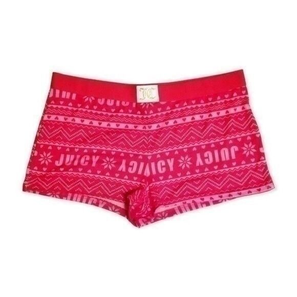 Juicy Couture Red and Pink Fair Isle PJ Lounge Short Set Size Large - NWT 4 0029 - Picture 5 of 6